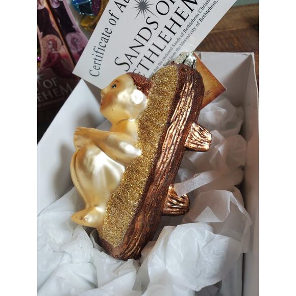 Sands of Bethlehem Religious Glass Ornaments -Set Of 4- Made with Holy Land Sand - Picture 4 of 16